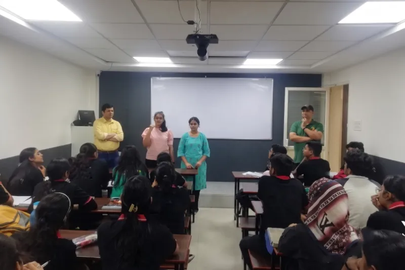 Students learning in a classroom